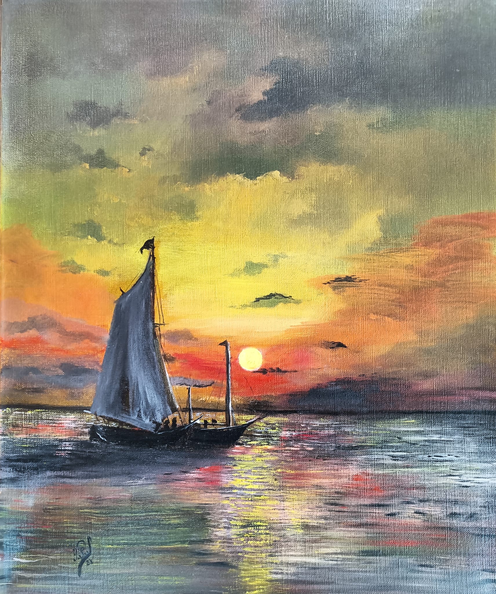 Couché de soleil marin